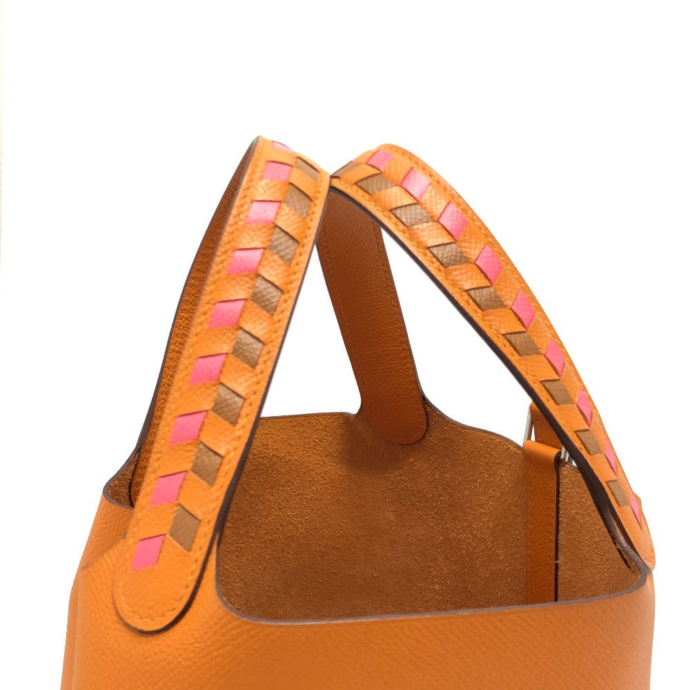 HERMES ピコタンロック PM ピコタン ピコタンロックPM トレサージュ バッグ カバン ハンドバック PM ハンドバッグ エプソン レディース アプリコット オレンジ