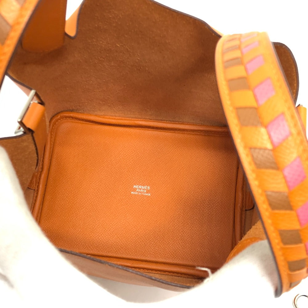 HERMES ピコタンロック PM ピコタン ピコタンロックPM トレサージュ バッグ カバン ハンドバック PM ハンドバッグ エプソン レディース アプリコット オレンジ