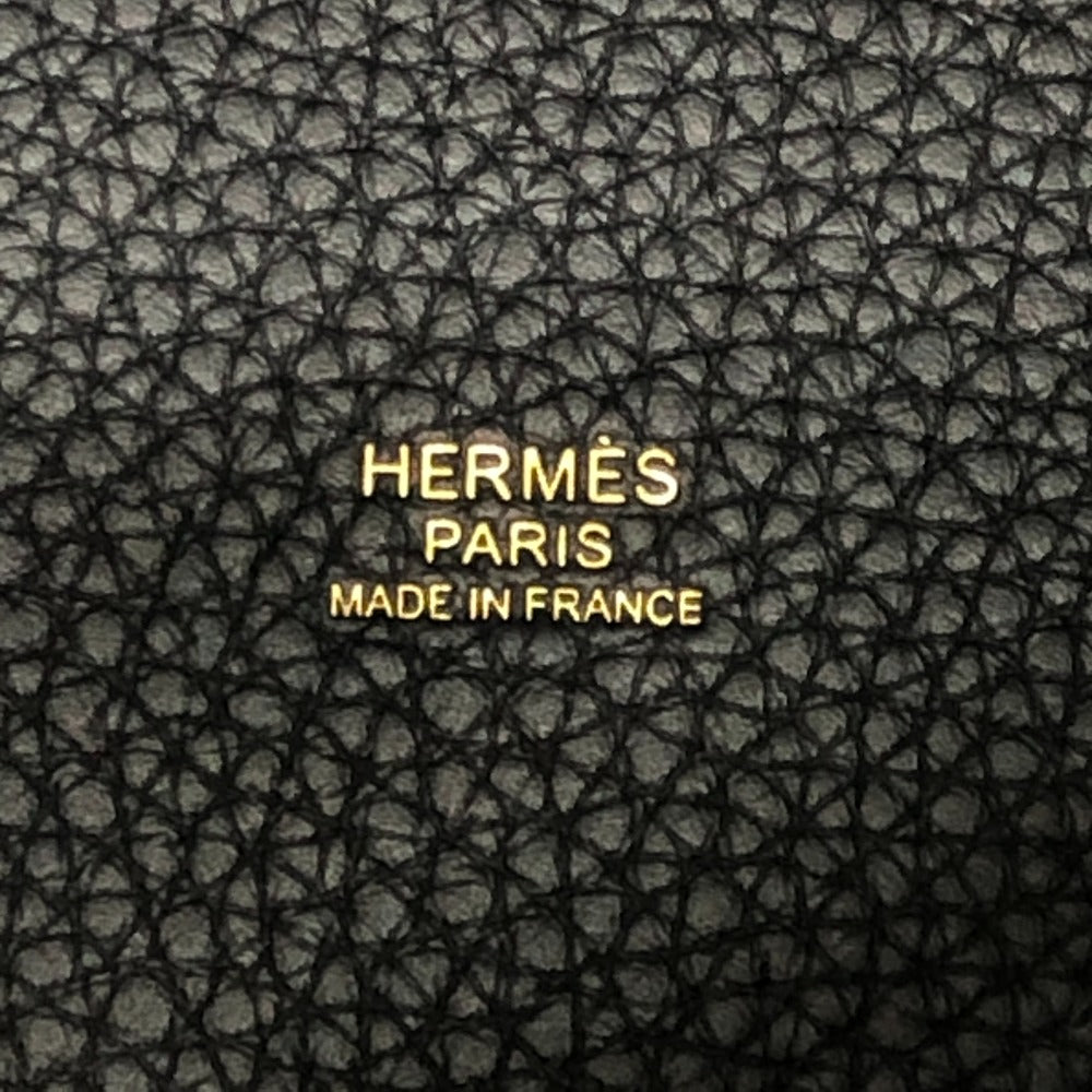 HERMES Picotin Lock PM Handbag in Taurillon Clemence Leather with K Stamp and Gold Hardware, Black