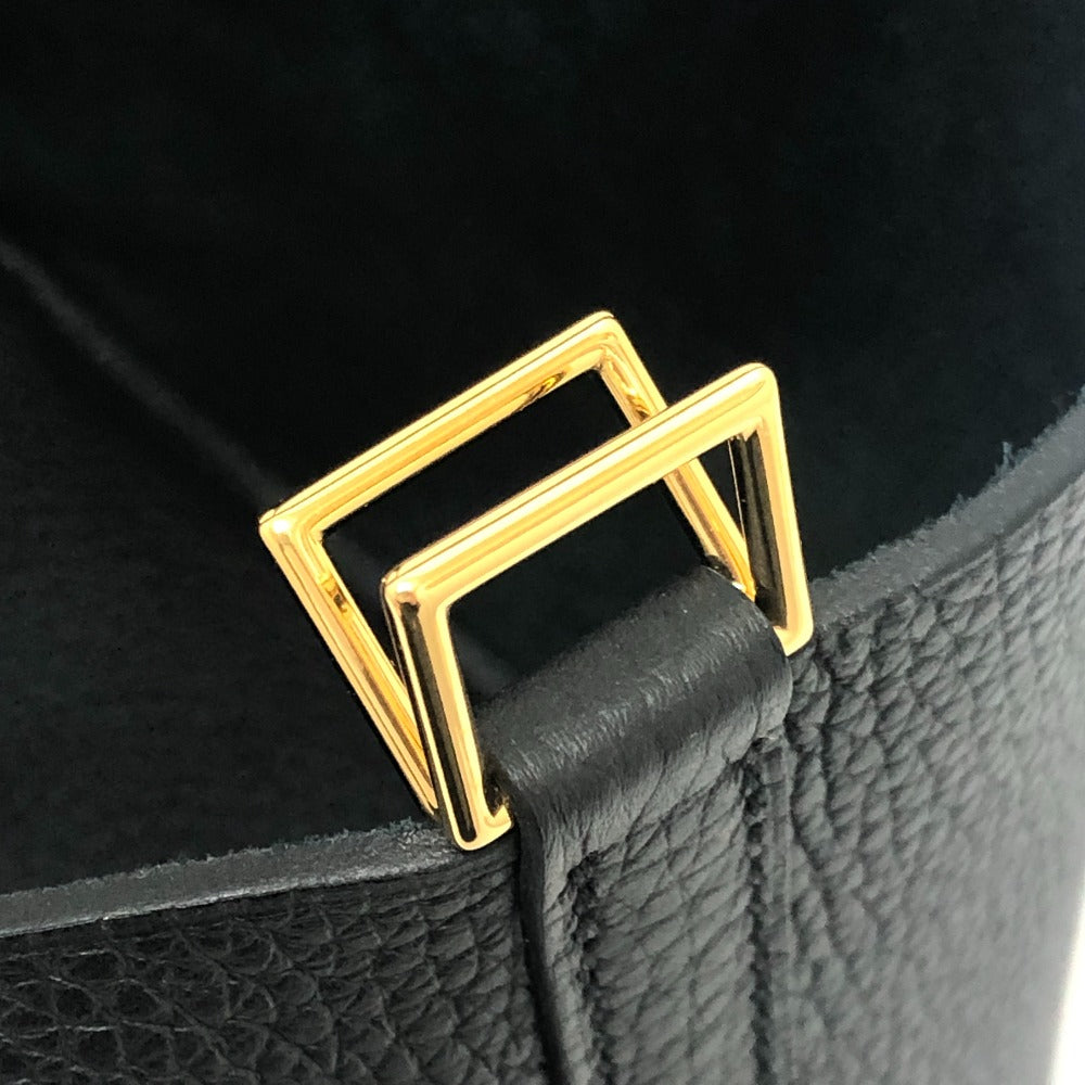 HERMES Picotin Lock PM Handbag in Taurillon Clemence Leather with K Stamp and Gold Hardware, Black