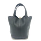 HERMES Picotin Lock PM Handbag in Taurillon Clemence Leather with K Stamp and Gold Hardware, Black
