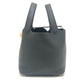 HERMES Picotin Lock PM Handbag in Taurillon Clemence Leather with K Stamp and Gold Hardware, Black