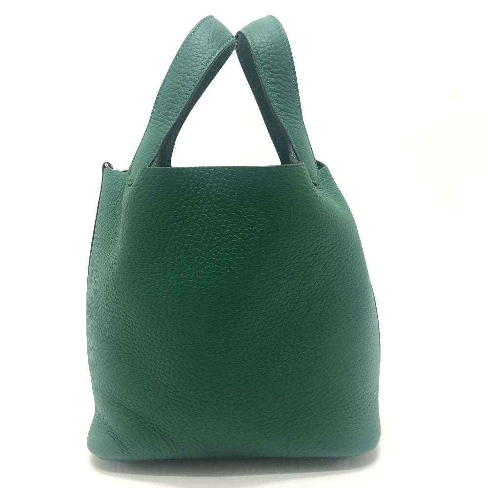 HERMES Picotin Rock PM 18 Picotin PM Bag Hand Bag Taurillon Clemence Vert Moyen x SVHardware Green Used