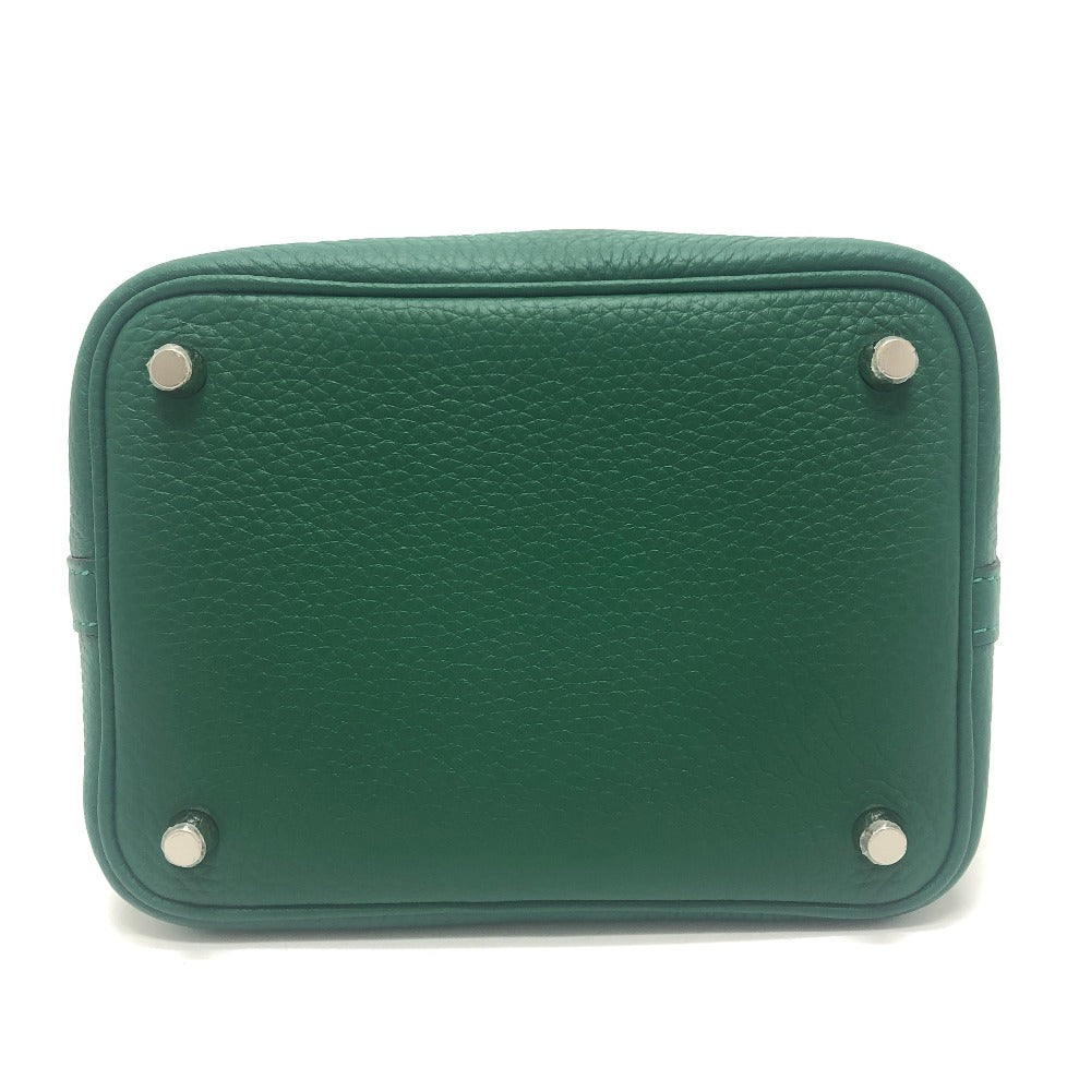 HERMES Picotin Rock PM 18 Picotin PM Bag Hand Bag Taurillon Clemence Vert Moyen x SVHardware Green Used