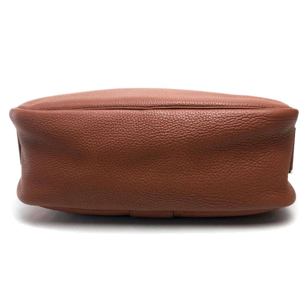 HERMES Boullang Shoulder Bag, Taurillon Clemence Leather, Brown, Women's