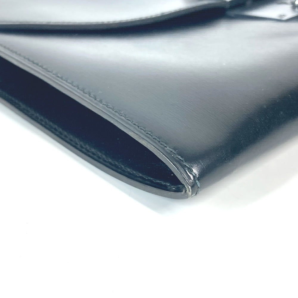 HERMES カバン ポーチ キリウス ストラップ付 クラッチバッグ ボックスカーフ メンズ ブラック - brandshop-reference