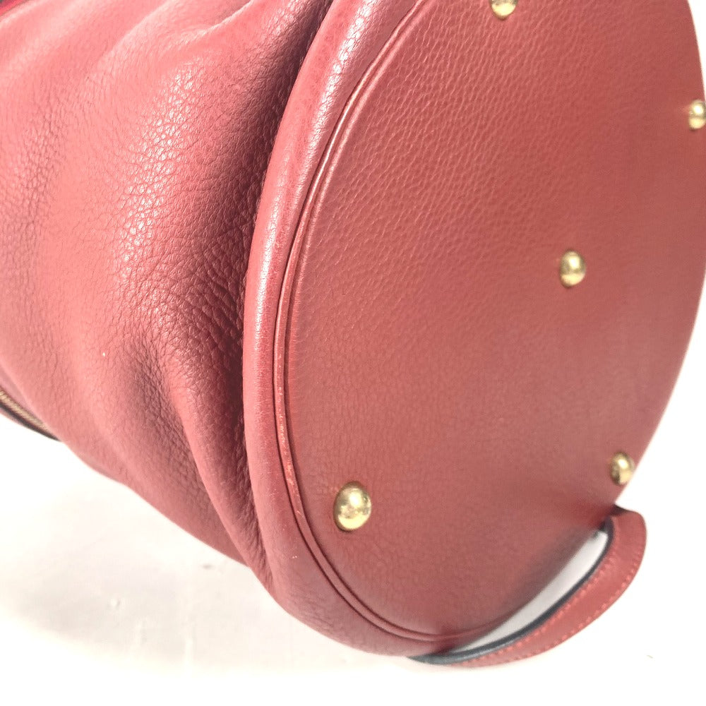 HERMES シティ バニティバッグ ハンドバッグ レザー レディース レッド