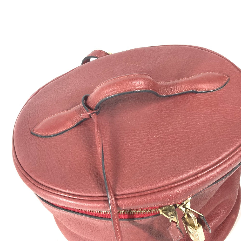 HERMES シティ バニティバッグ ハンドバッグ レザー レディース レッド