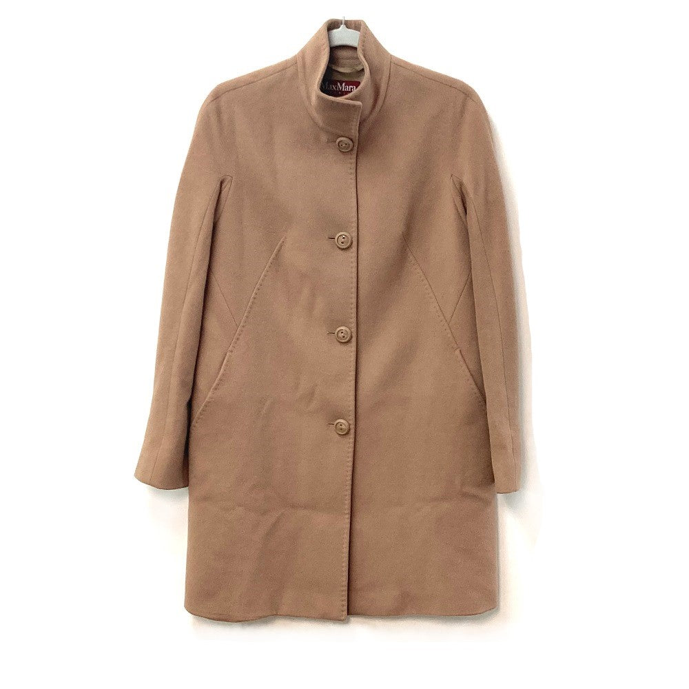 MAX MARA STUDIO スタンドカラーコート 長袖 アパレル ロングコート ウール レディース ブラウン