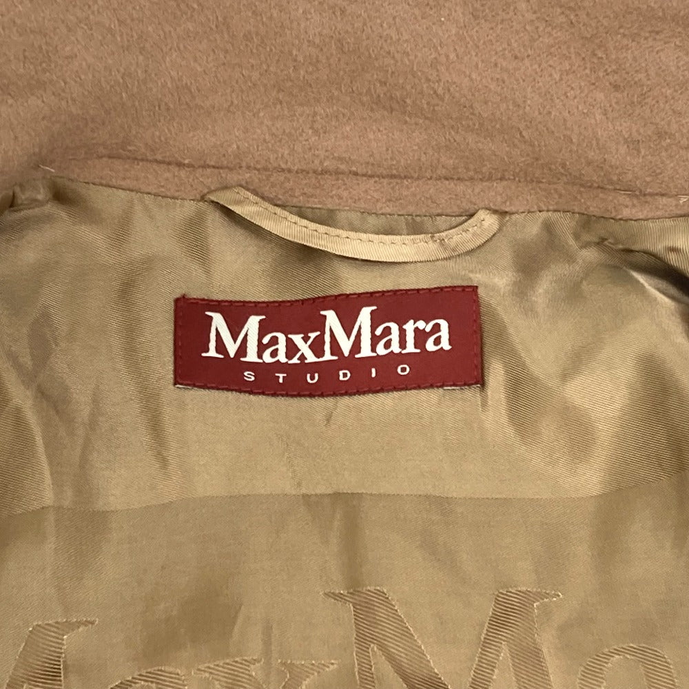MAX MARA STUDIO スタンドカラーコート 長袖 アパレル ロングコート ウール レディース ブラウン