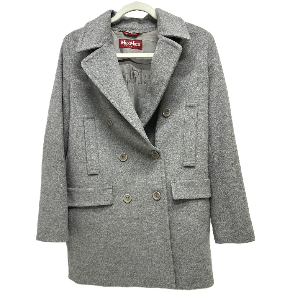 MAX MARA ステュディオ ウールブレンド ダブル テーラード ジャケット ウール レディース グレー - brandshop-reference