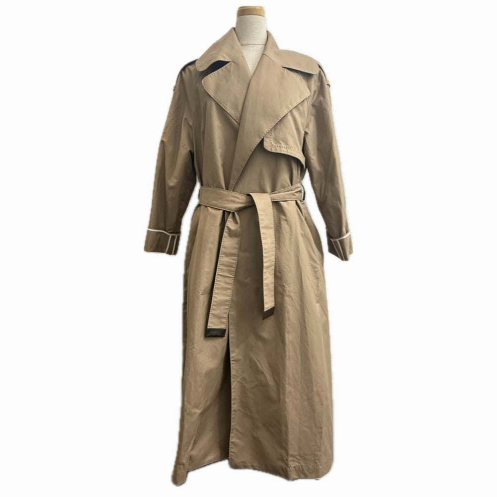 MAX MARA 24190210546 Apparel Twill Spring Coat Outerwear Jacket Trench Coat Cotton Women's Brown