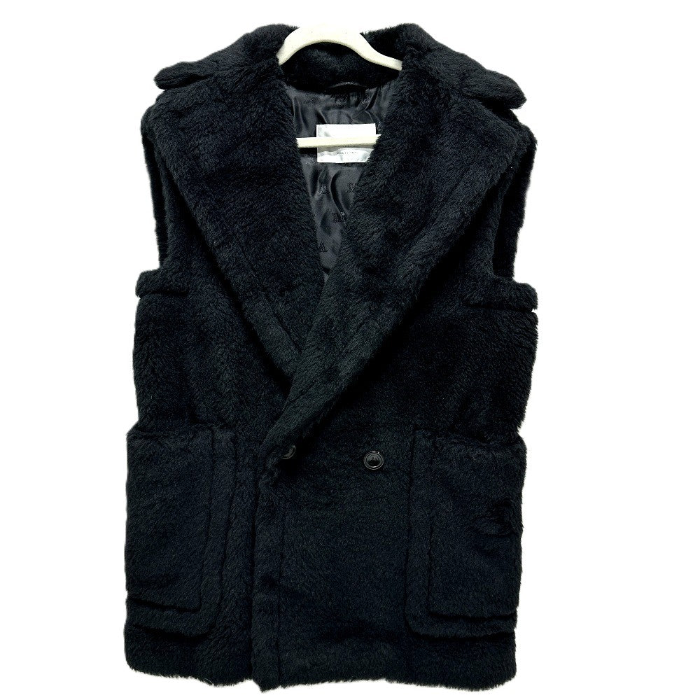 MAX MARA 25212762536 Teddy Bear Gilet Apparel Vest Coat Jacket Alpaca Women's Black