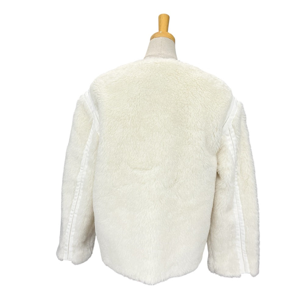 MAX MARA 24110810216 Teddy Bear Zip-Up Jacket in Alpaca, Women's White