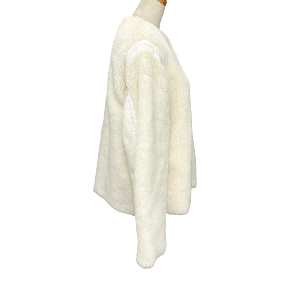 MAX MARA 24110810216 Teddy Bear Zip-Up Jacket in Alpaca, Women's White