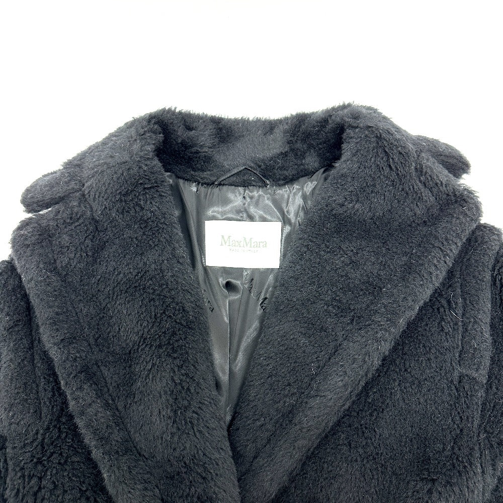 MAX MARA 2521016052 Teddy Bear Apparel Long Coat, Alpaca, Women's, Black