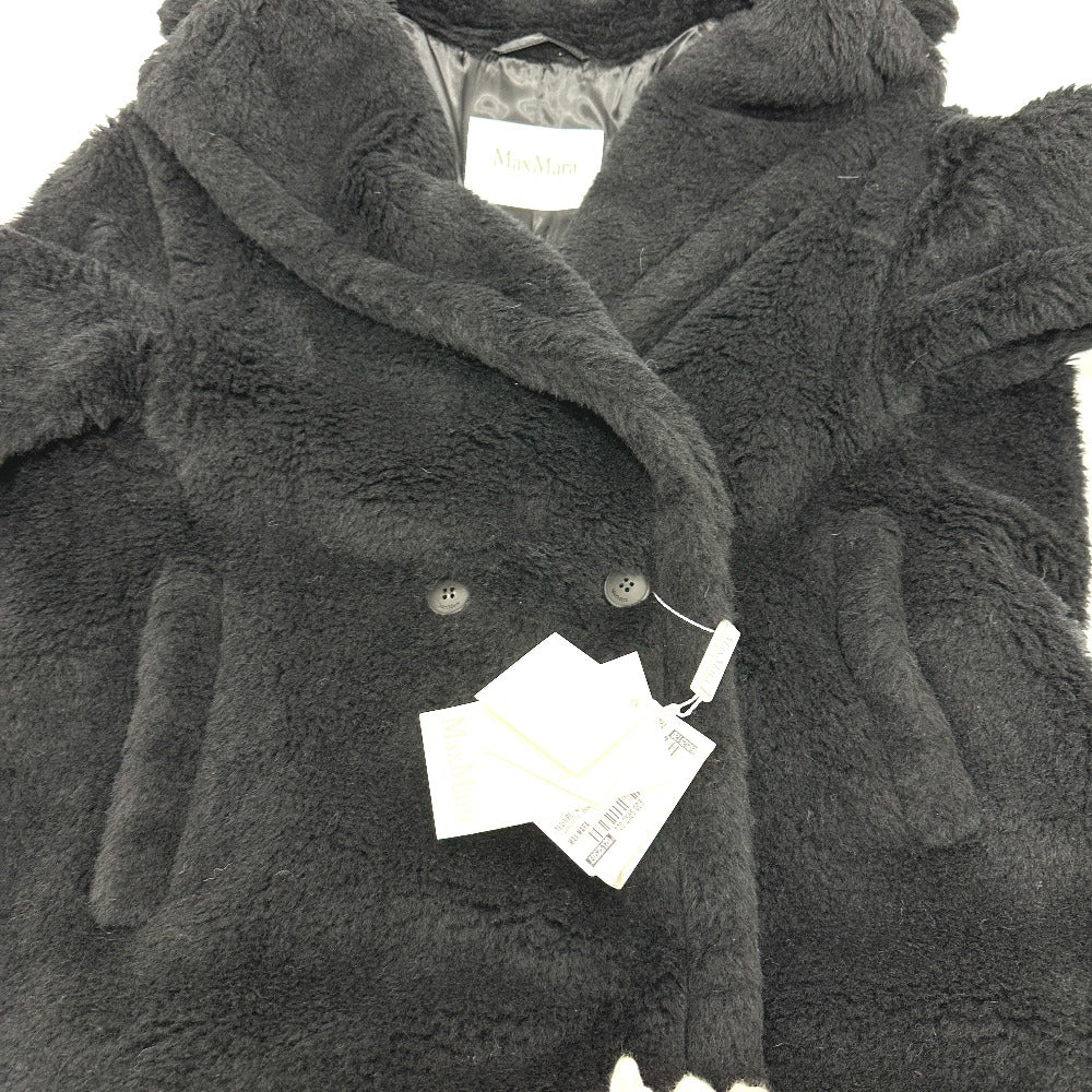MAX MARA 2521016052 Teddy Bear Apparel Long Coat, Alpaca, Women's, Black