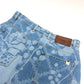 MAX MARA 23510601396 Weekend Hibiscus pattern Midi-length denim skirt cotton blue Used