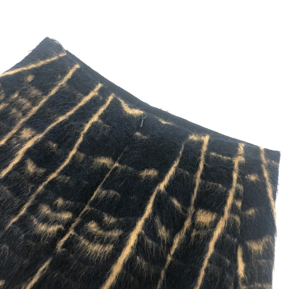 MAX MARA S Max Mara Knee-length shaggy skirt, apparel bottoms skirt alpaca Brown/Black Used
