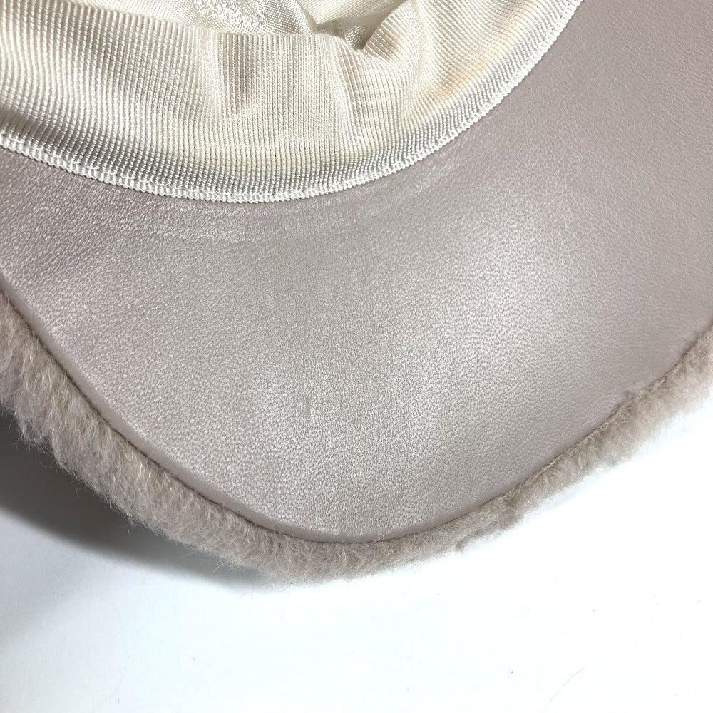 MAX MARA ファー モコモコ テディ teddy 帽子 キャップ帽 ベースボール キャップ ウール レディース ベージュ - brandshop-reference