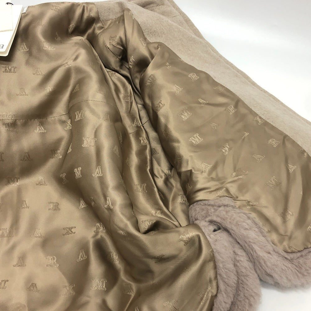 MAX MARA 25247361926 Petalo Teddy Bear Cape, Hooded Poncho, Alpaca, Women's, Gray-Beige