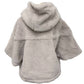 MAX MARA 25247361926 Petalo Teddy Bear Cape, Hooded Poncho, Alpaca, Women's, Gray-Beige