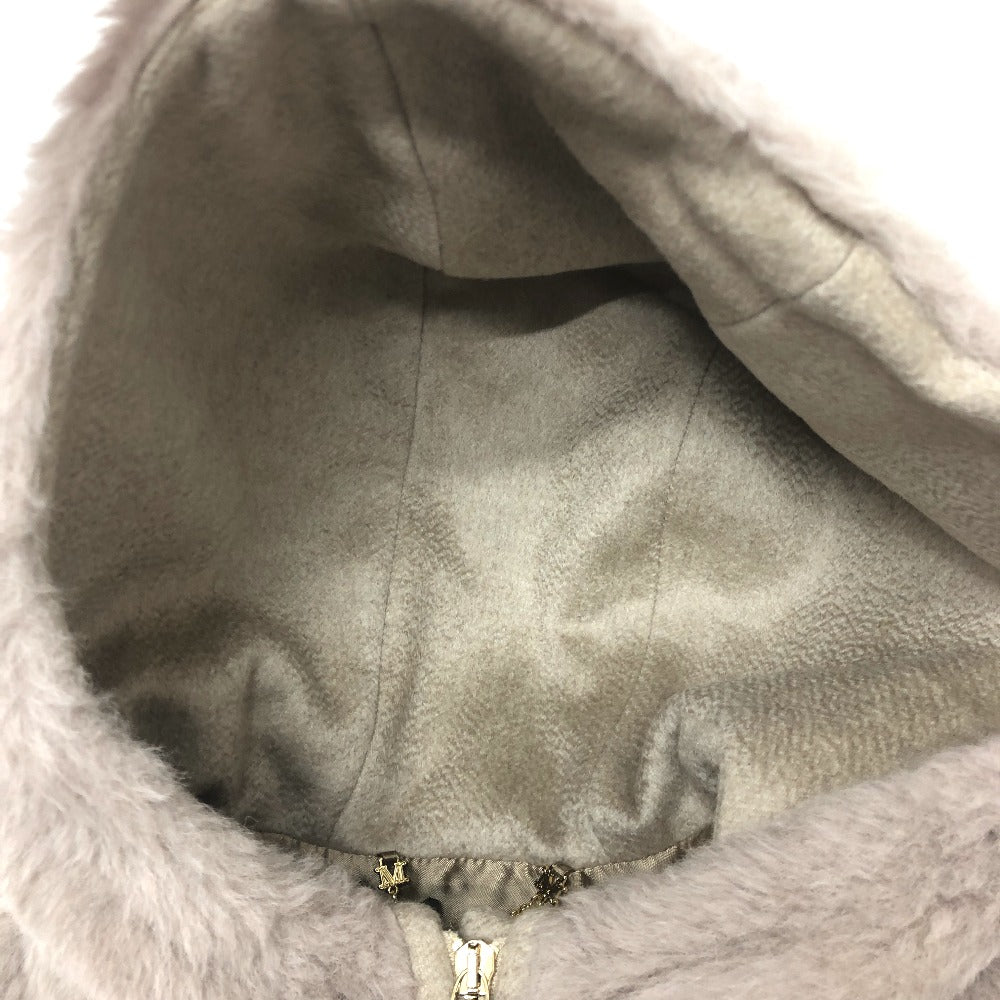 MAX MARA 25247361926 Petalo Teddy Bear Cape, Hooded Poncho, Alpaca, Women's, Gray-Beige