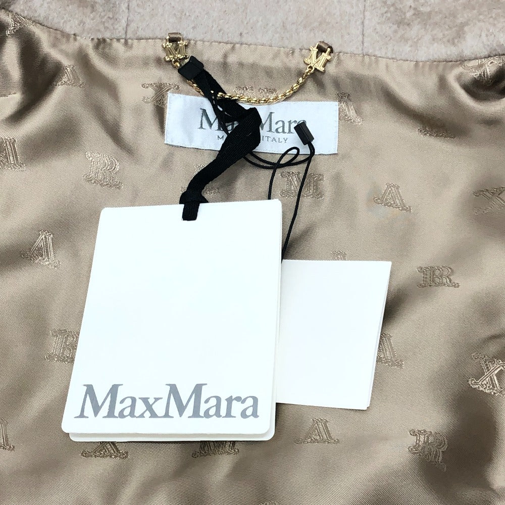 MAX MARA 25247361926 Petalo Teddy Bear Cape, Hooded Poncho, Alpaca, Women's, Gray-Beige