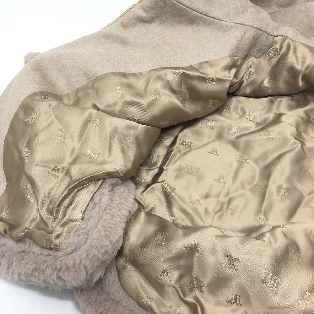 MAX MARA 25247361926 Petalo Teddy Bear Cape, Hooded Poncho, Alpaca, Women's, Gray-Beige