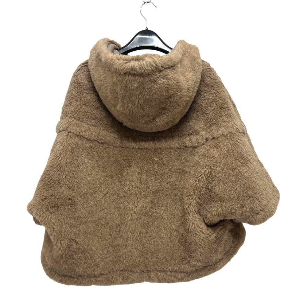 MAX MARA 25247361826 Petalo Teddy Bear Cape Apparel Outerwear Hooded Apparel Poncho Alpaca Women's Brown