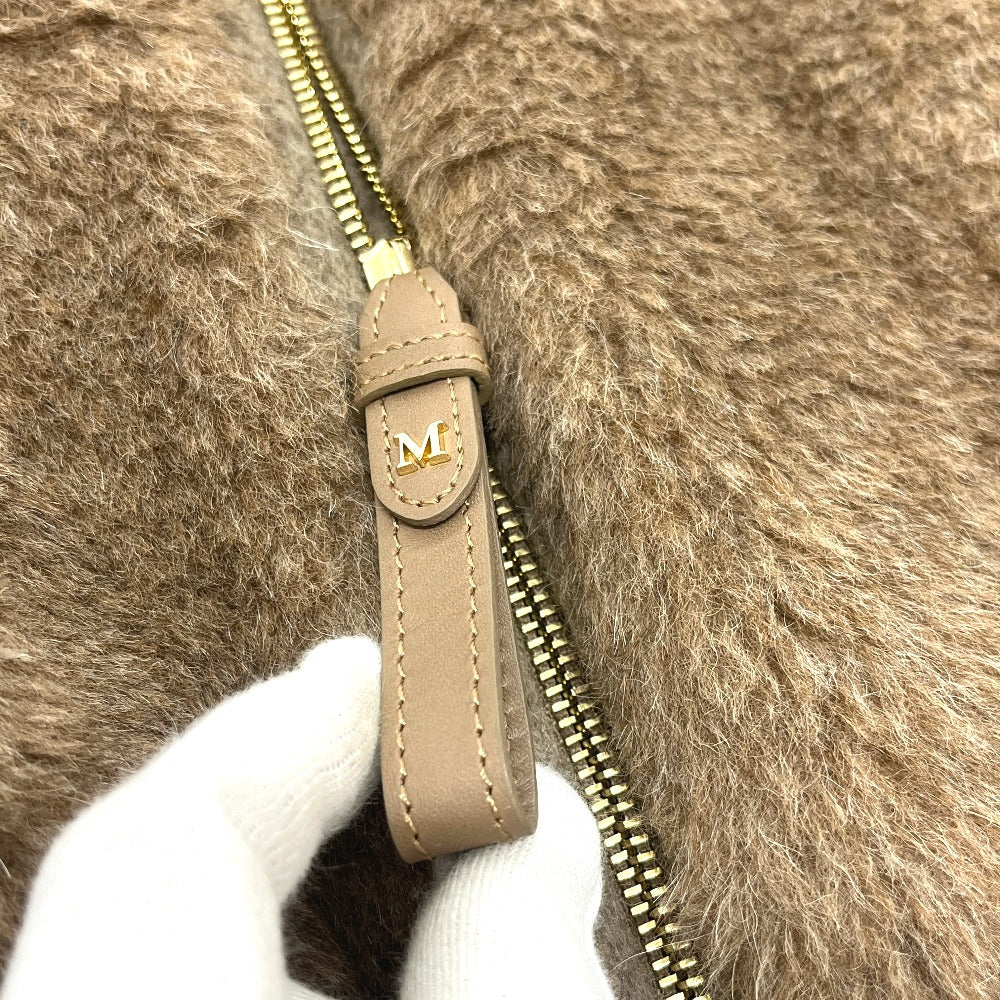 MAX MARA 25247361826 Petalo Teddy Bear Cape Apparel Outerwear Hooded Apparel Poncho Alpaca Women's Brown