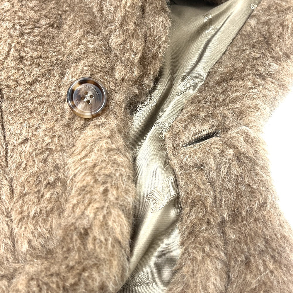 MAX MARA 25247361826 Petalo Teddy Bear Cape Apparel Outerwear Hooded Apparel Poncho Alpaca Women's Brown