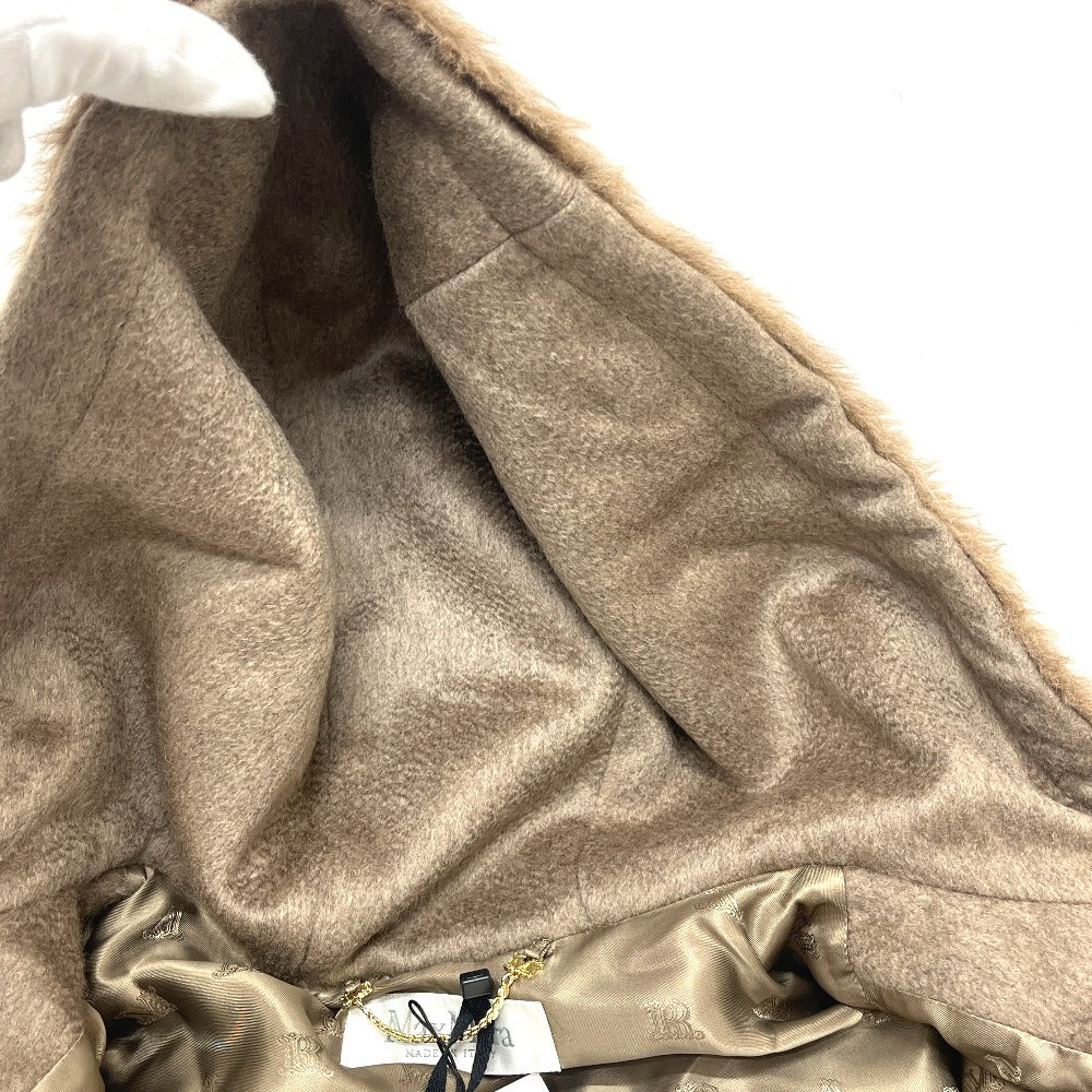 MAX MARA 25247361826 Petalo Teddy Bear Cape Apparel Outerwear Hooded Apparel Poncho Alpaca Women's Brown