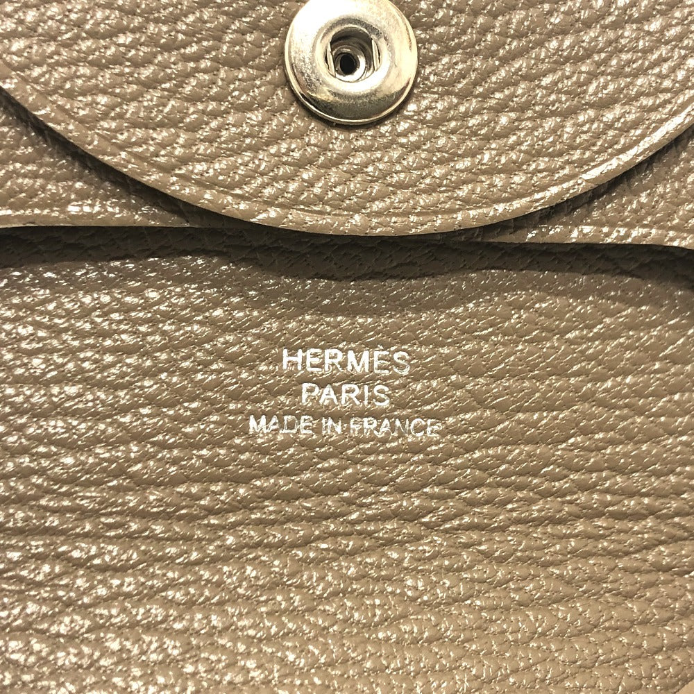HERMES バスティア 小銭入れ 財布 ウォレット コインケース シェーブル レディース エトゥープ ベージュ