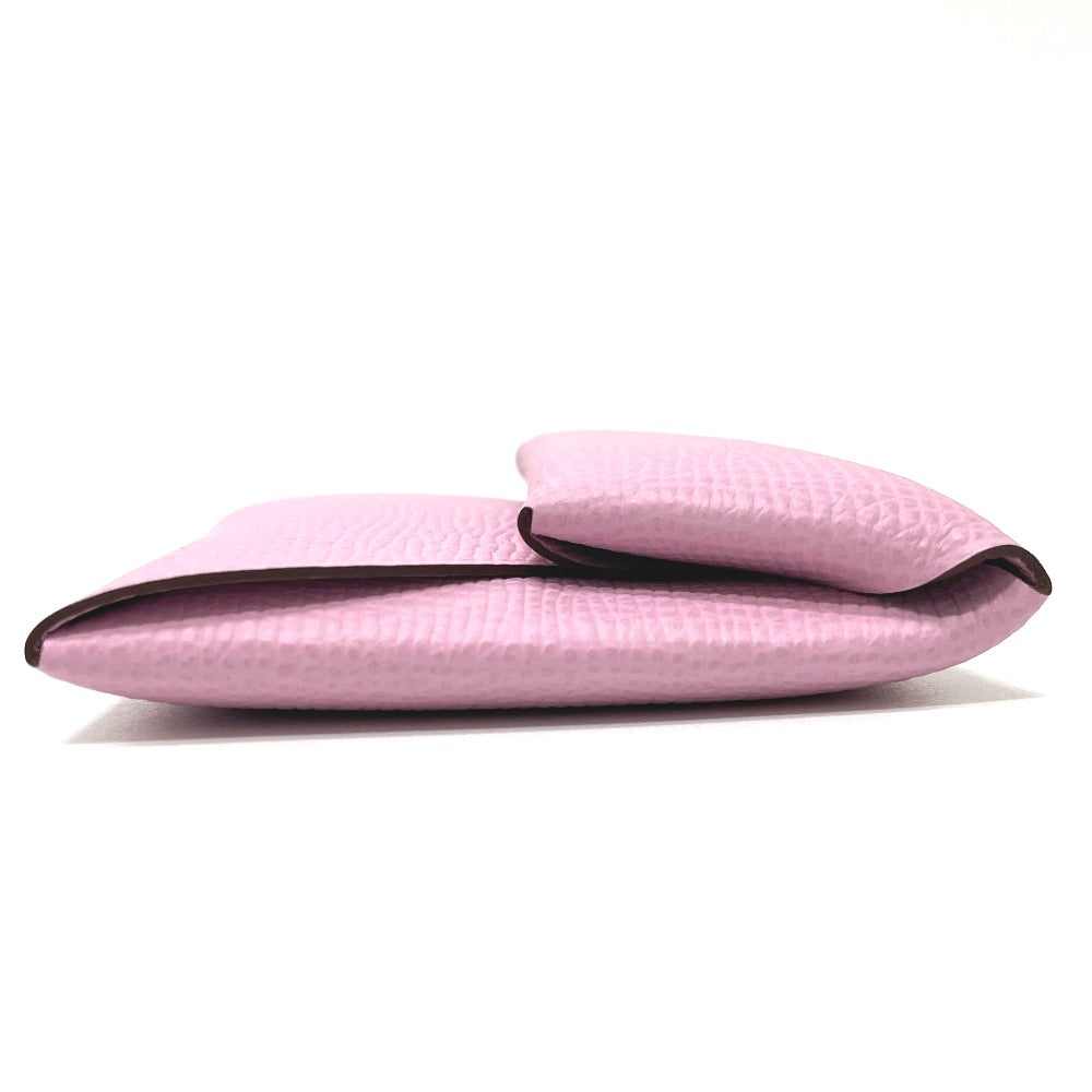HERMES Bastia Wallet Coin Compartment Mini Pouch Small Item Case coin purse Epsom Morve Silvestre pink Used