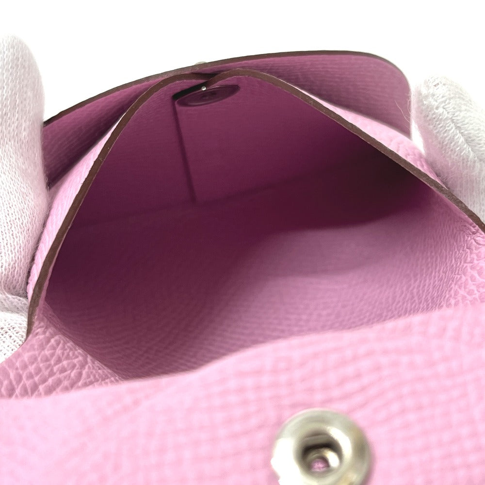 HERMES Bastia Wallet Coin Compartment Mini Pouch Small Item Case coin purse Epsom Morve Silvestre pink Used