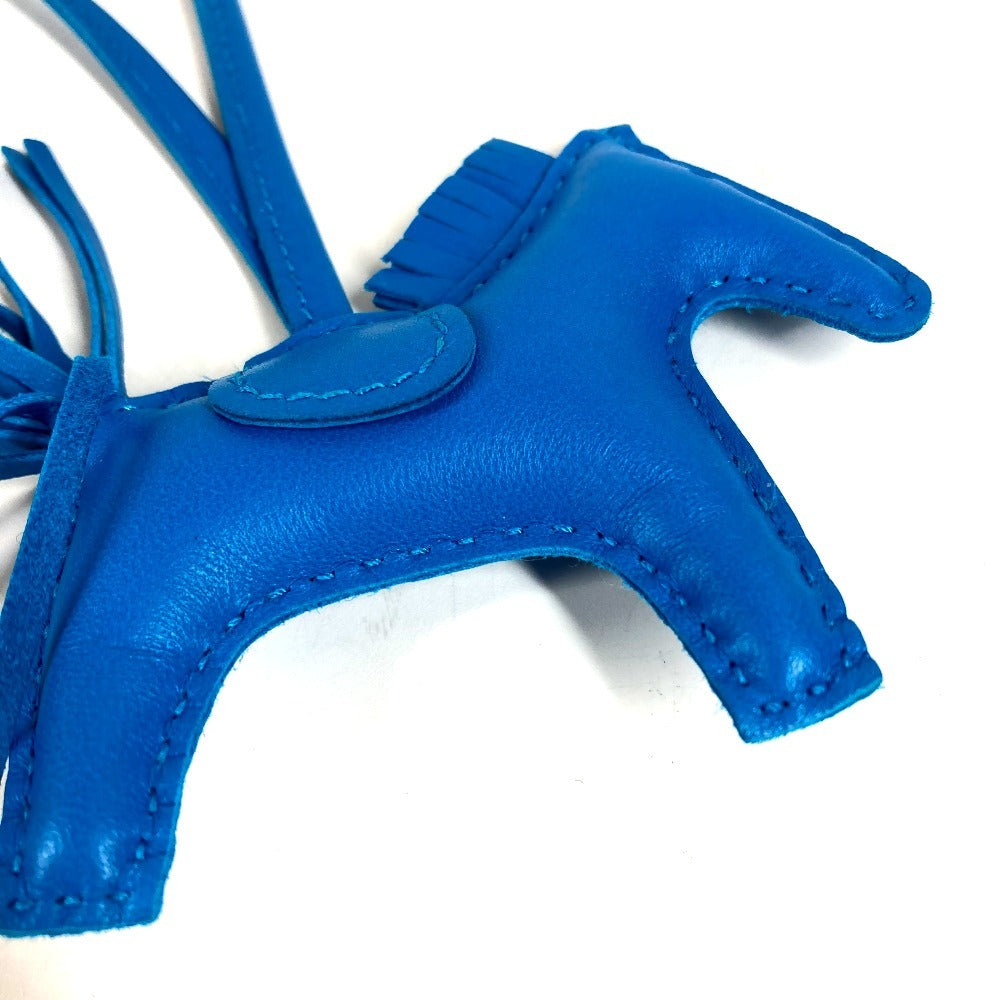 HERMES Horse Cheval Rodeo PM Rodeo PM Bag Charm Key Holder Charm Agneau Milo Unisex Blue Zanzibar Blue