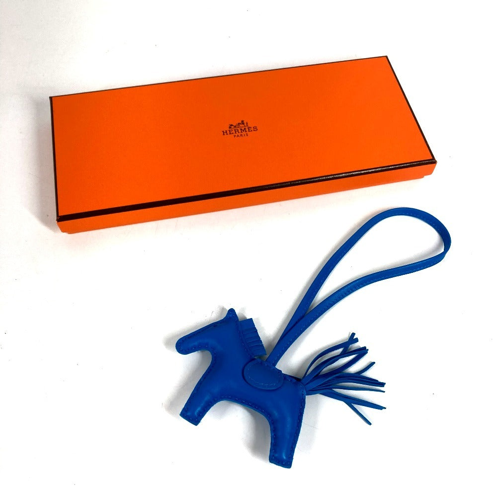 HERMES Horse Cheval Rodeo PM Rodeo PM Bag Charm Key Holder Charm Agneau Milo Unisex Blue Zanzibar Blue