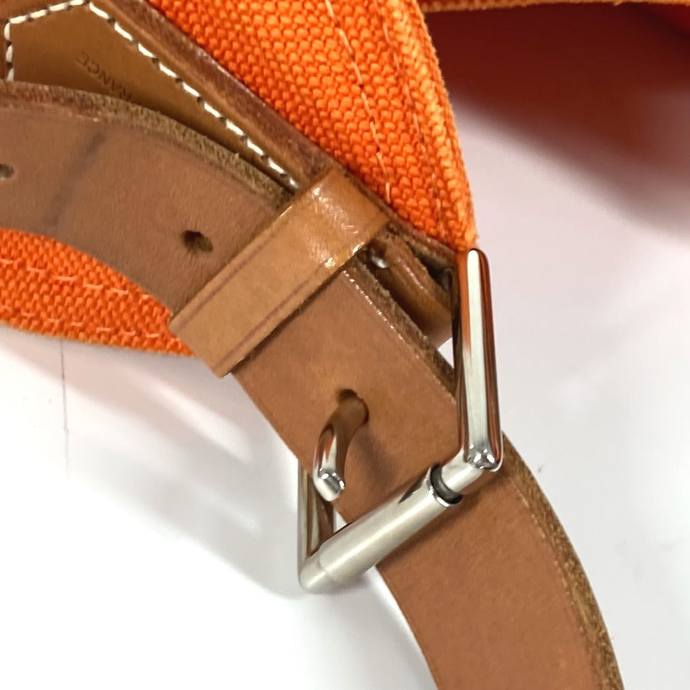 HERMES マルワリGM 肩掛け ショルダーバッグ キャンバス レディース オレンジ