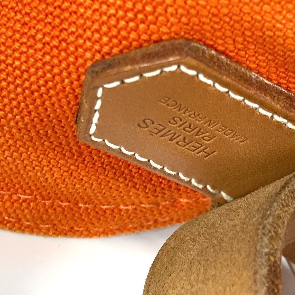 HERMES マルワリGM 肩掛け ショルダーバッグ キャンバス レディース オレンジ