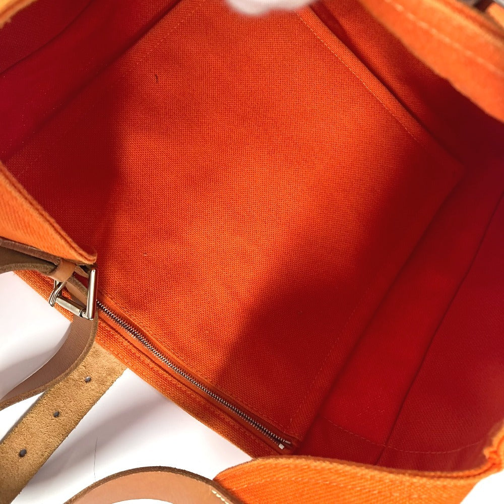 HERMES マルワリGM 肩掛け ショルダーバッグ キャンバス レディース オレンジ