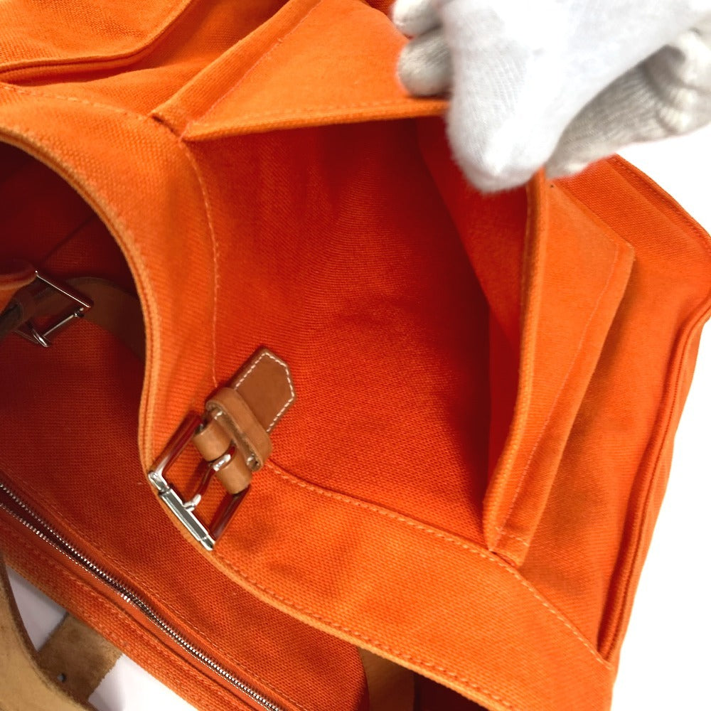HERMES マルワリGM 肩掛け ショルダーバッグ キャンバス レディース オレンジ