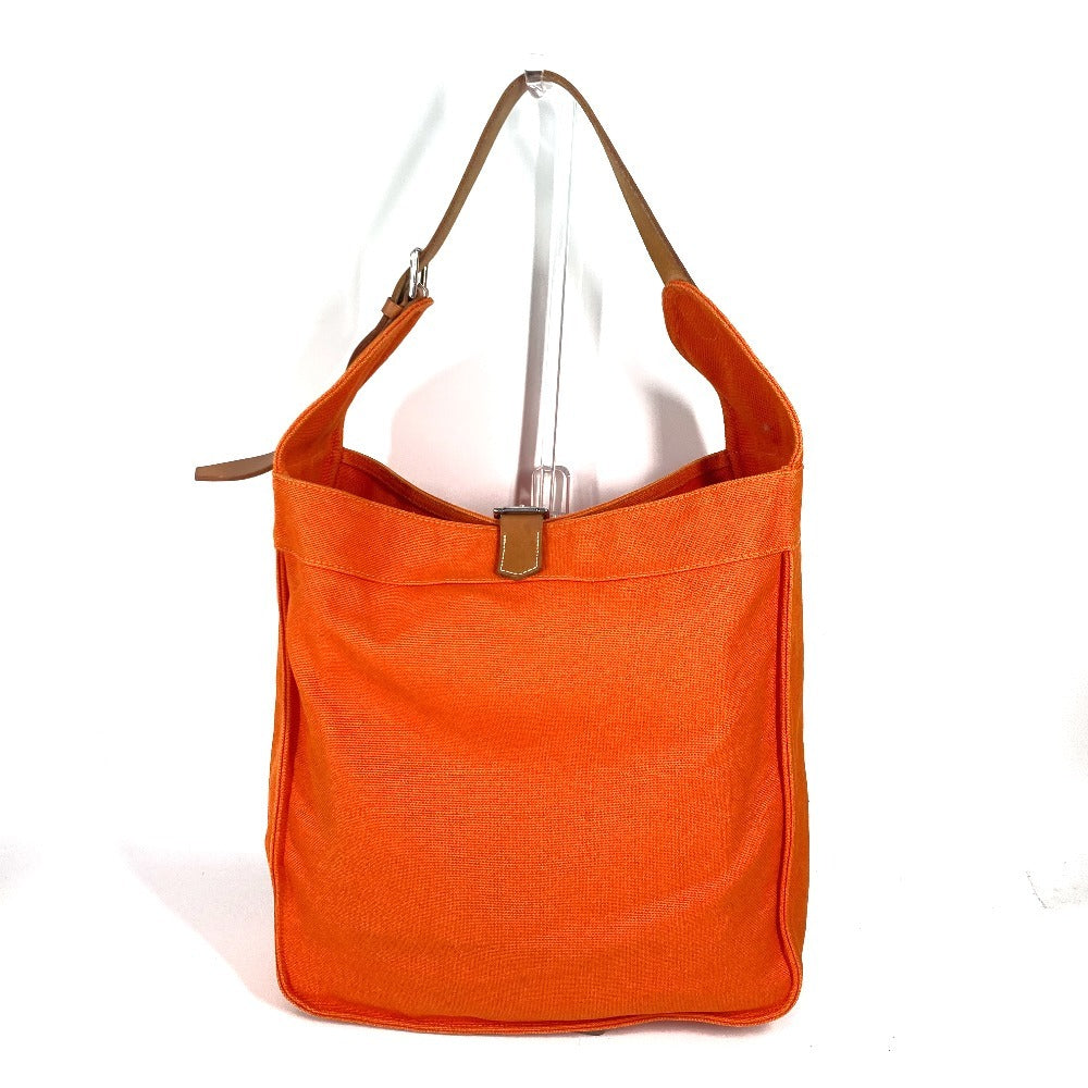 HERMES マルワリGM 肩掛け ショルダーバッグ キャンバス レディース オレンジ