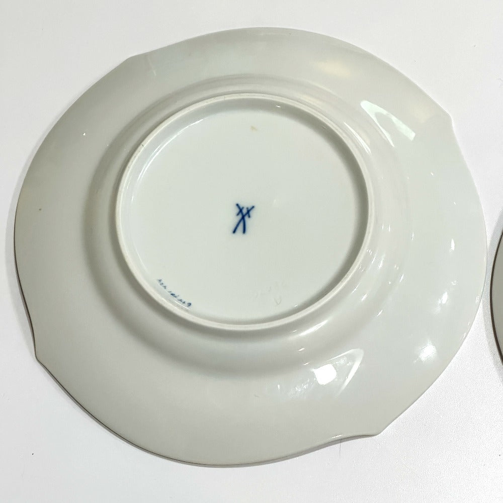 Meissen 花柄 2枚セット お皿 陶器 ユニセックス ホワイト