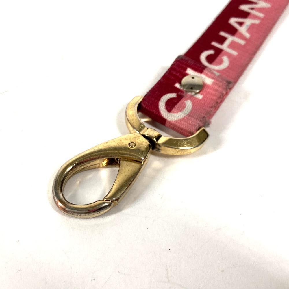 CHANEL 01P ロゴ ネックストラップ アクセサリー ストラップ キャンバス レディース ピンク