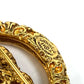 CHANEL Coco Mark Clear Lava Circle Pin Brooch 93A, Metal, Women's, Gold