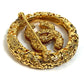 CHANEL Coco Mark Clear Lava Circle Pin Brooch 93A, Metal, Women's, Gold