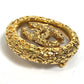 CHANEL Coco Mark Clear Lava Circle Pin Brooch 93A, Metal, Women's, Gold