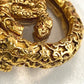 CHANEL Coco Mark Clear Lava Circle Pin Brooch 93A, Metal, Women's, Gold