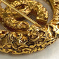 CHANEL Coco Mark Clear Lava Circle Pin Brooch 93A, Metal, Women's, Gold